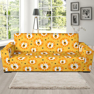 Lion Pattern Print Design 03 Sofa Slipcover