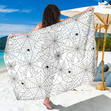 Spider Web Cobweb Pattern White Background Sarong