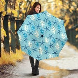 Blue Starfish Coral Reef Pattern Umbrella