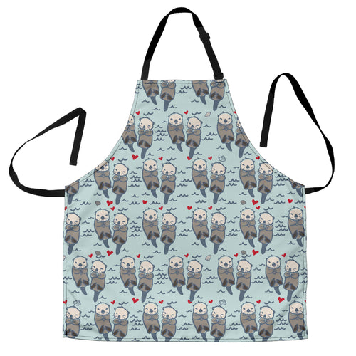 Lovely Sea Otter Pattern Adjustable Apron