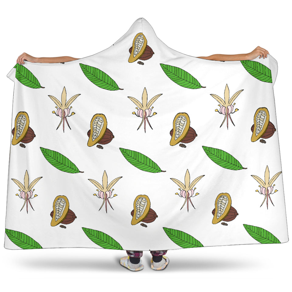 Color Hand Drawn Cocoa Pattern Hooded Blanket