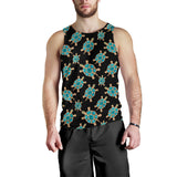 Sea turtle blue stone pattern Men Tank Top
