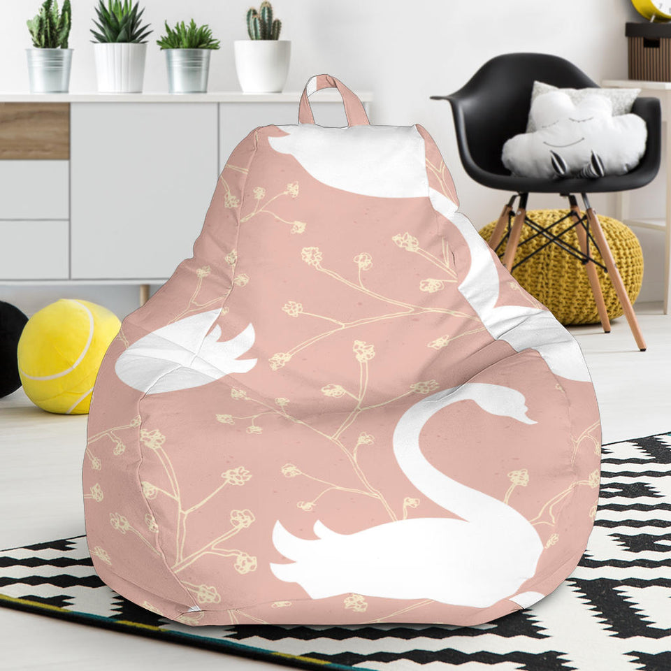 Swan Flower Light Pink Background Bean Bag Cover