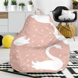 Swan Flower Light Pink Background Bean Bag Cover