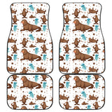 Sea Lion Seals Jellyfish Pattern Front And Back Car Mats