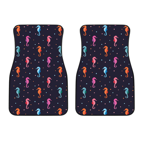 Watercolor Colorful Seahorse Pattern Front Car Mats