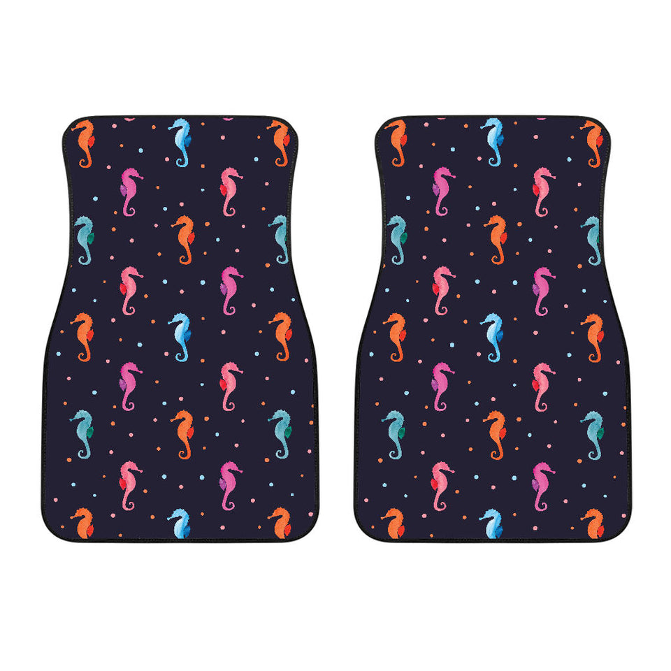 Watercolor Colorful Seahorse Pattern Front Car Mats