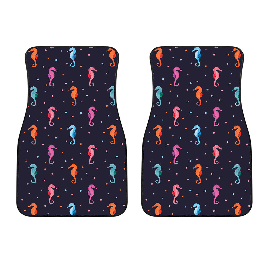 Watercolor Colorful Seahorse Pattern Front Car Mats