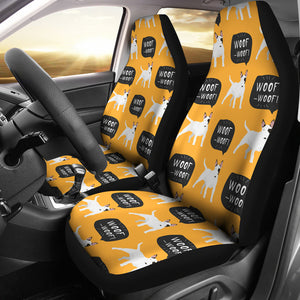 Bull Terrier Pattern Print Design 03 Universal Fit Car Seat Covers
