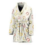 Horseshoes Pattern Print Design 02 Women's Bathrobe