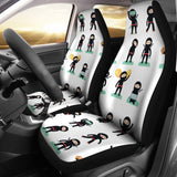 Cute Ninja Katana Sword Pattern Universal Fit Car Seat Covers