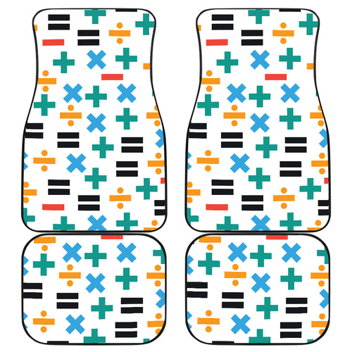 Math Pattern Print Design 05 Front and Back Car Mats