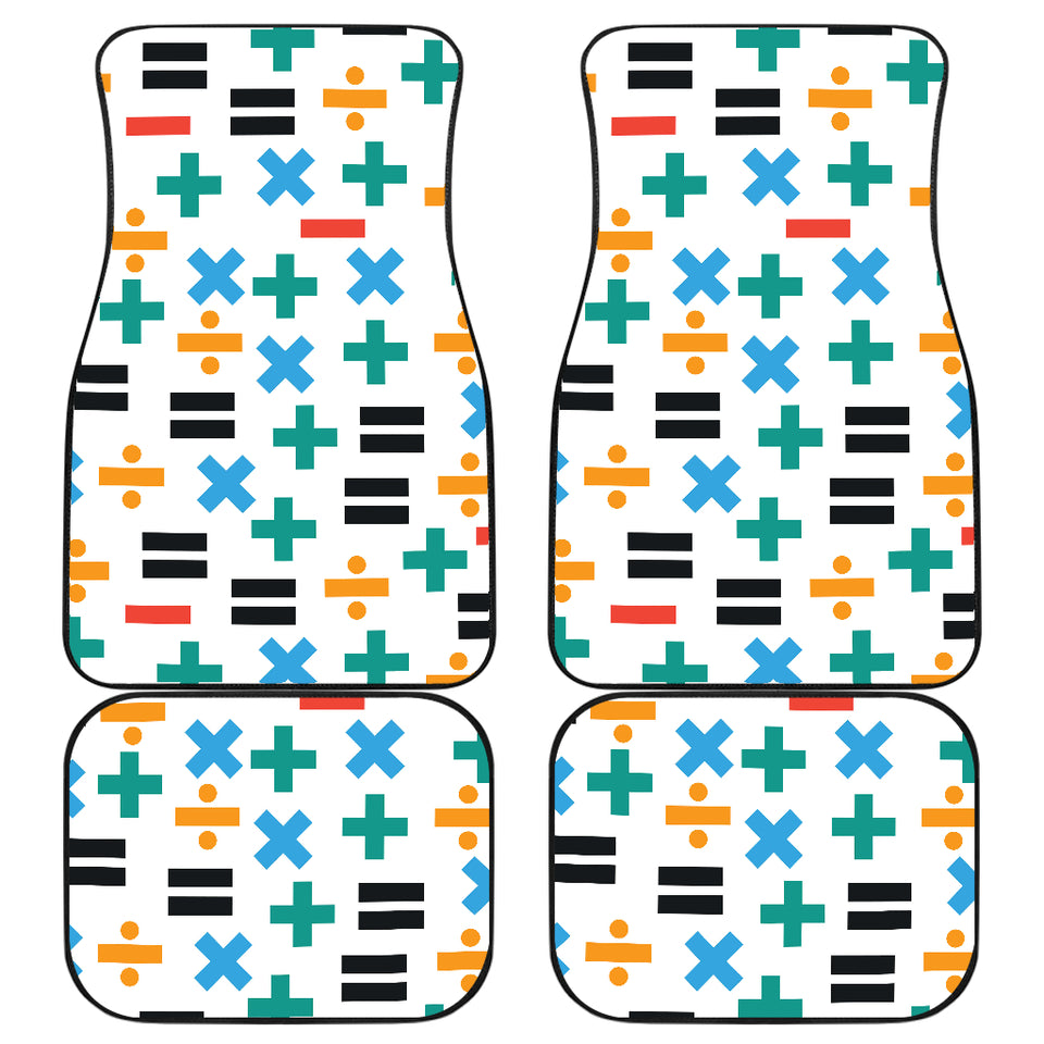 Math Pattern Print Design 05 Front and Back Car Mats