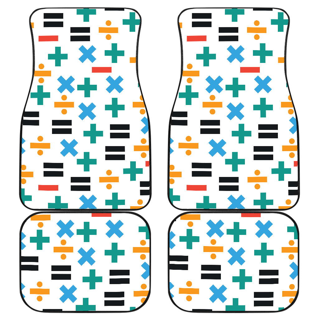 Math Pattern Print Design 05 Front and Back Car Mats