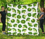Cute Broccoli Pattern Premium Quilt