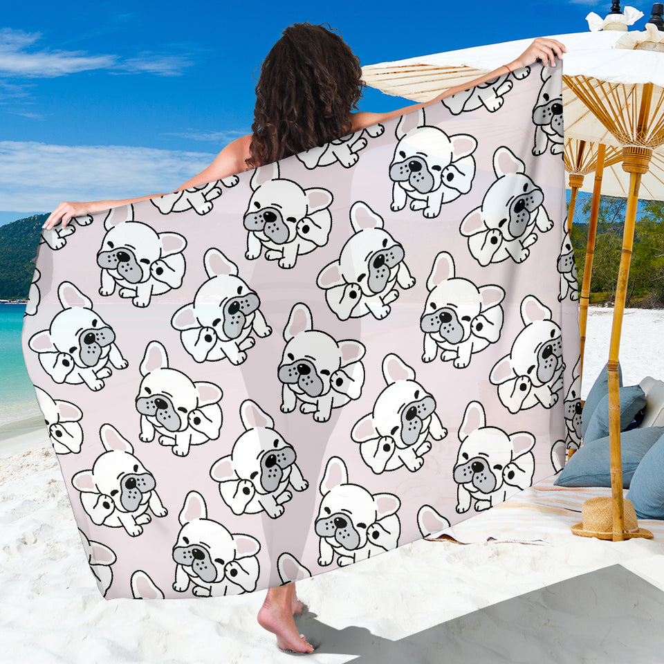 Cute French Bulldog Pattern Sarong