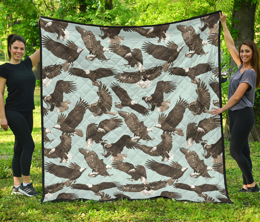 Eagle Pattern Print Design 01 Premium Quilt