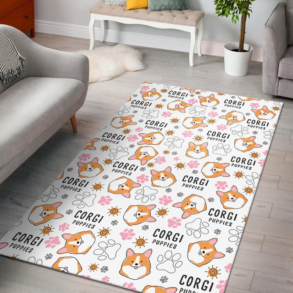 Corgi Dog Pattern Area Rug