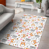 Corgi Dog Pattern Area Rug