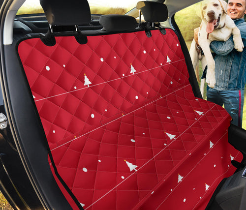 Christmas Tree Star Snow Red Background Dog Car Seat Covers