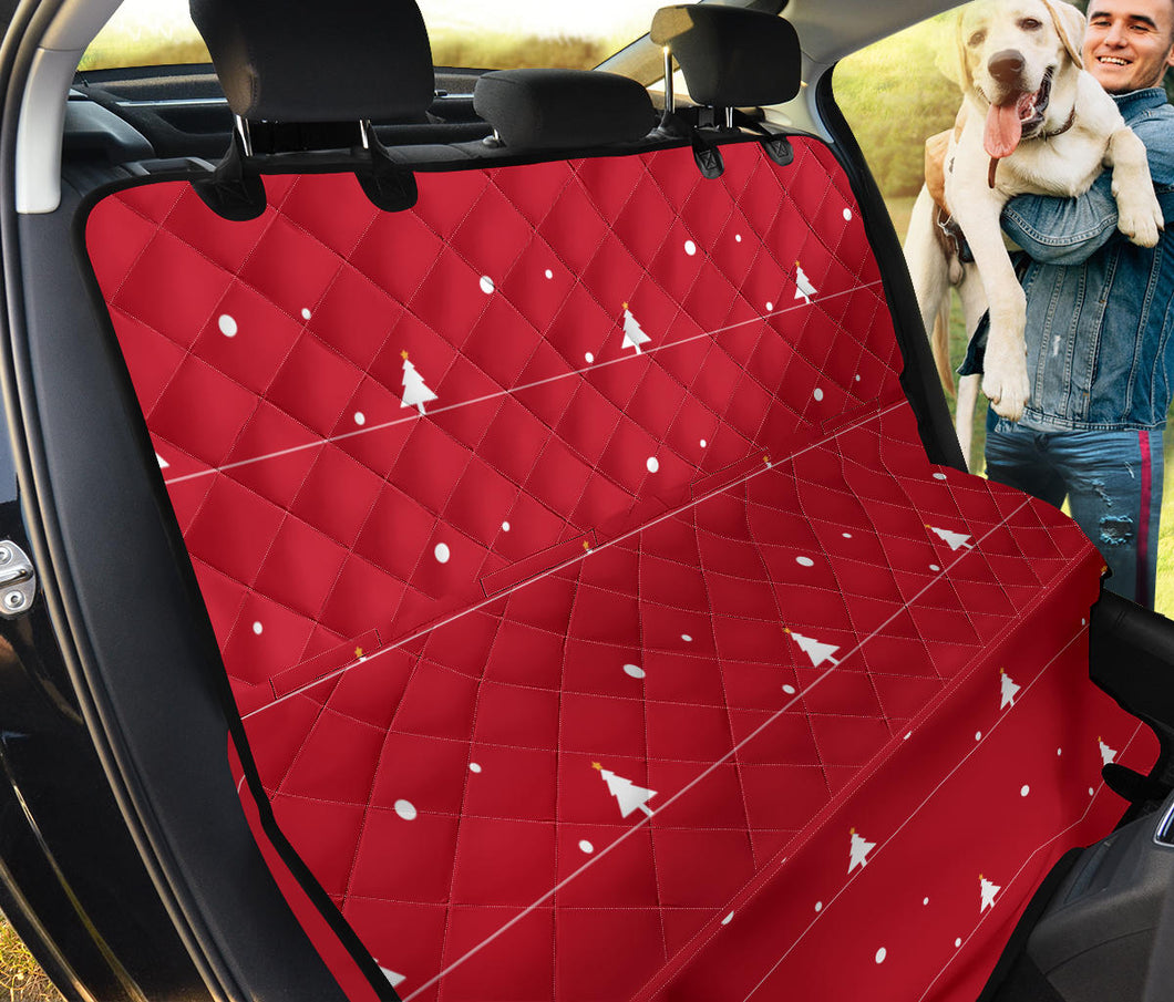 Christmas Tree Star Snow Red Background Dog Car Seat Covers