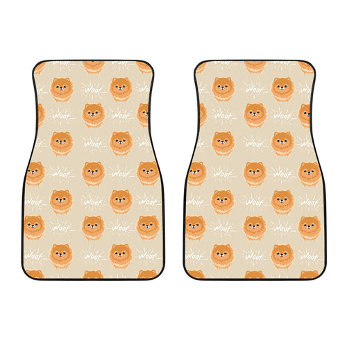 Cute Brown Pomeranian Puppy  Front Car Mats
