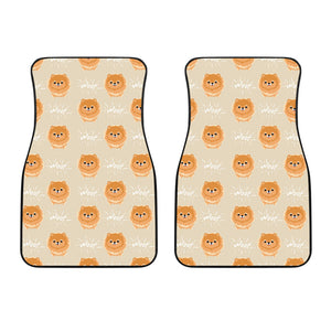 Cute Brown Pomeranian Puppy  Front Car Mats
