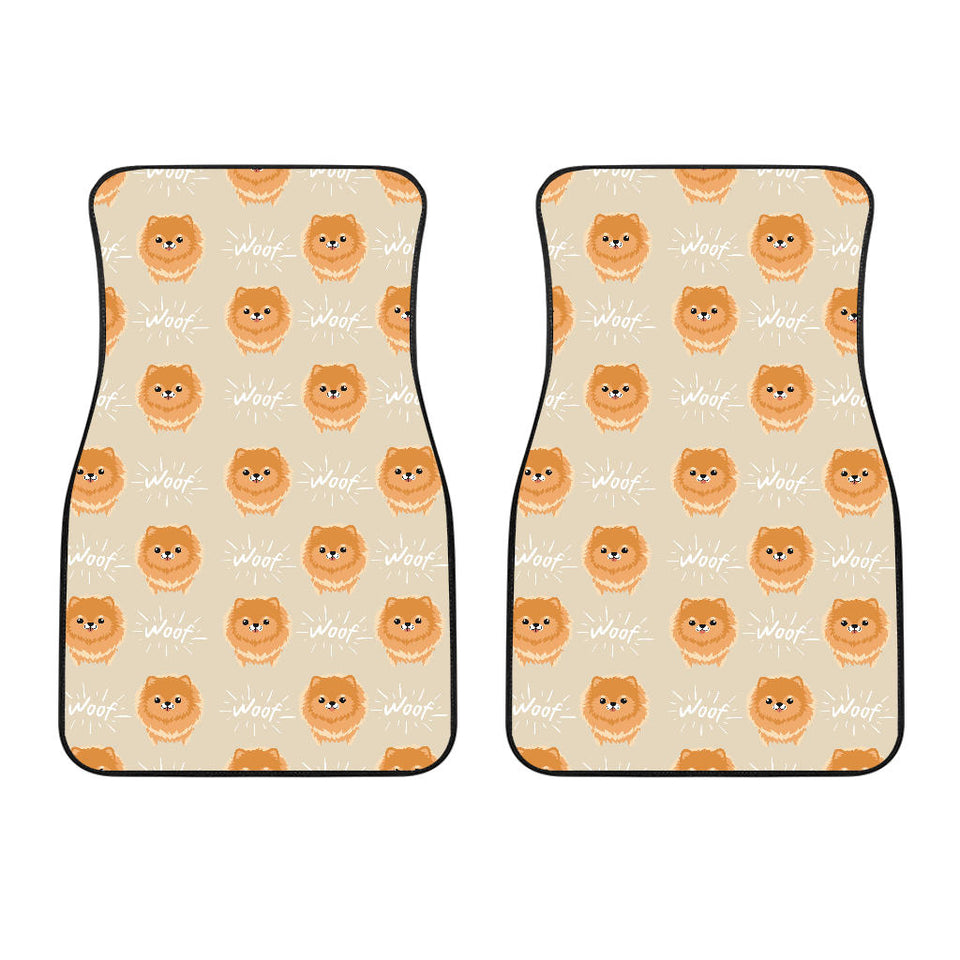 Cute Brown Pomeranian Puppy  Front Car Mats