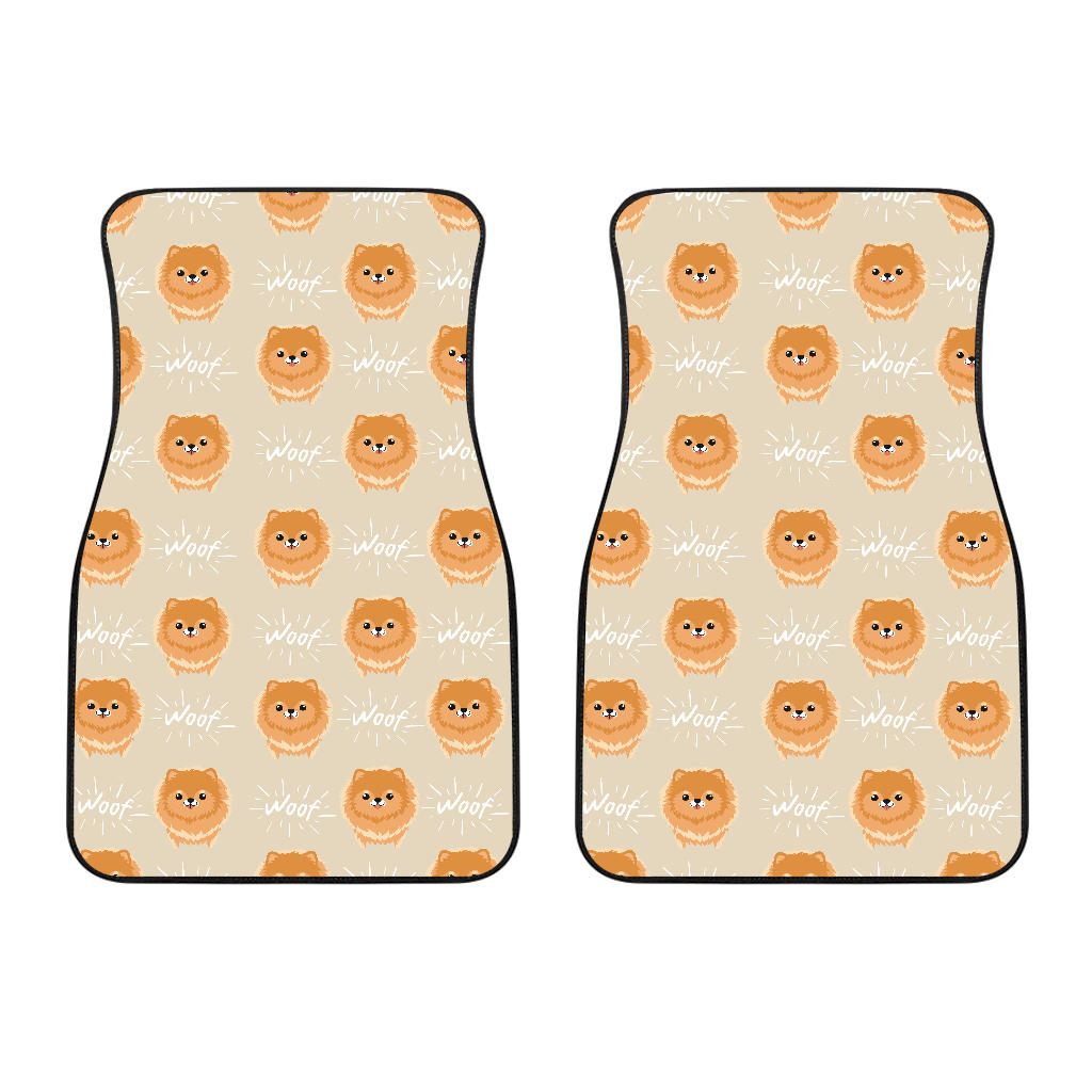 Cute Brown Pomeranian Puppy  Front Car Mats