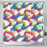 Colorful Crow Illustration Pattern Shower Curtain Fulfilled In US