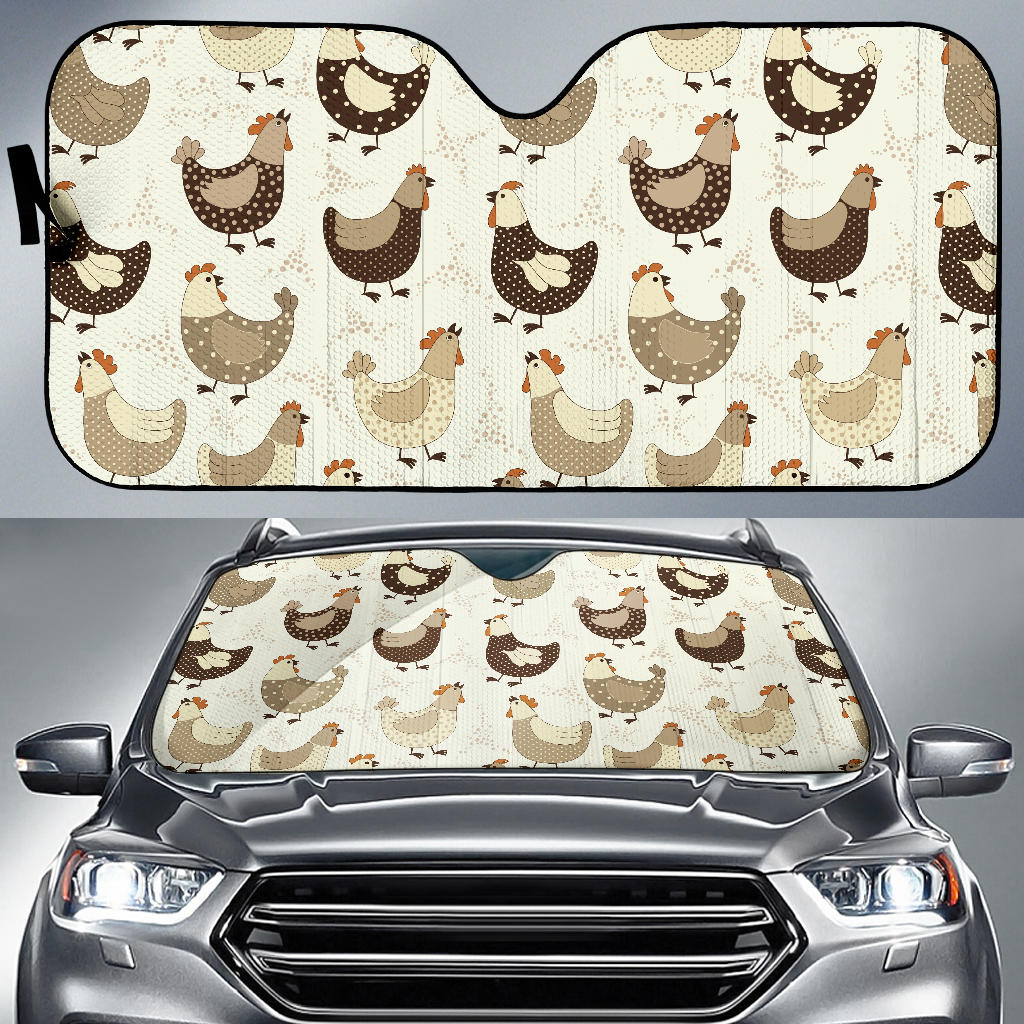Cute Rooster Chicken Cock Car Sun Shade