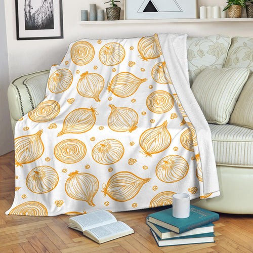 Hand Drawn Onion Pattern Premium Blanket