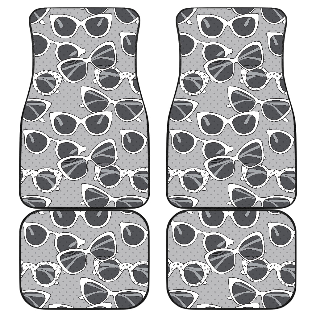 Sun Glasses Pattern Print Design 04 Front and Back Car Mats