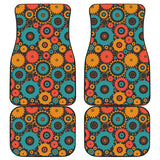 Gear Pattern Print Design 01 Front and Back Car Mats