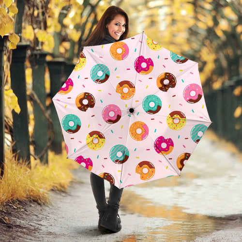 Donut Pattern Glaze Pink Background Umbrella
