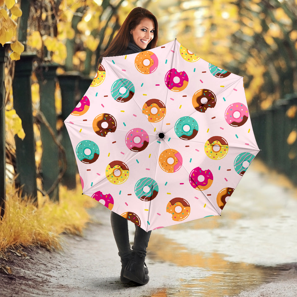 Donut Pattern Glaze Pink Background Umbrella