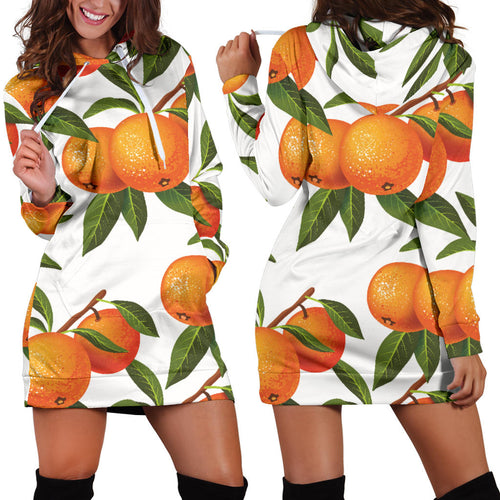 Oranges Pattern Background Women'S Hoodie Dress