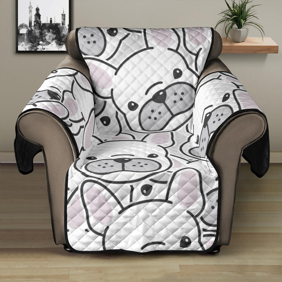 Cute french bulldog head pattern Recliner Cover Protector