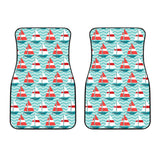 Red White Sailboat Wave Background Front Car Mats
