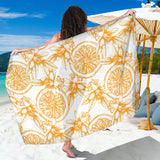 Hand Drawn Orange Fruit Pattern Sarong