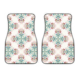 Square Floral Indian Flower Pattern Front Car Mats