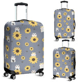 Cute Hamster Sunflower Pattern Background Luggage Covers