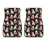 Christmas Pugs Santa_S Red Cap Pattern Front Car Mats