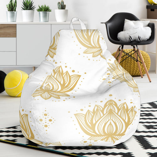 Gold Ornamental Lotue Waterlily Symbol Pattern Bean Bag Cover