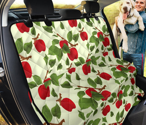 Red Apples Leaves Pattern Dog Car Seat Covers