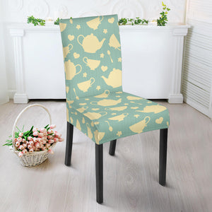 Tea Pots Pattern Print Design 02 Dining Chair Slipcover