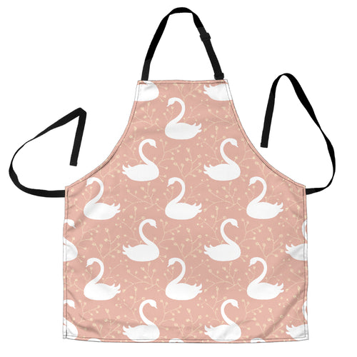 Swan Flower Light Pink Background Adjustable Apron