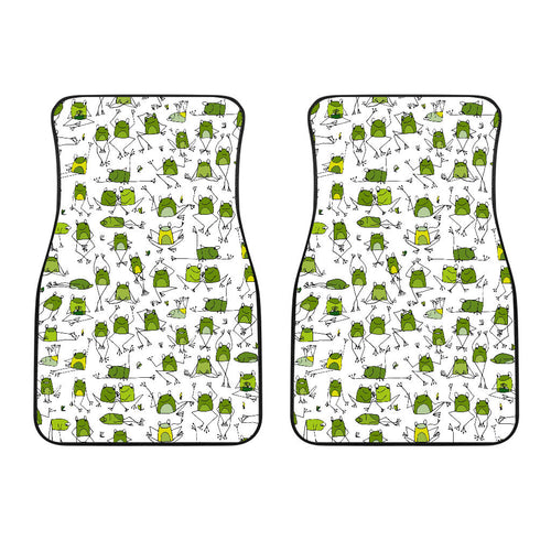 Sketch Funny Frog Pattern Front Car Mats