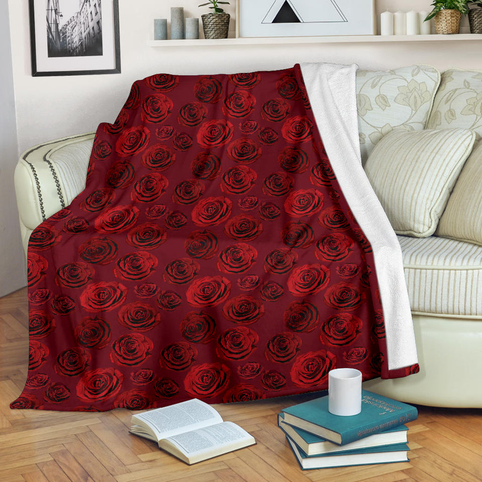 Rose Pattern Print Design 03 Premium Blanket