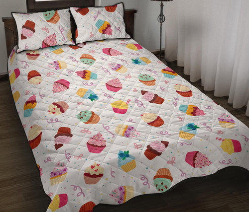 Cake cupcake design pattern Quilt Bed Set